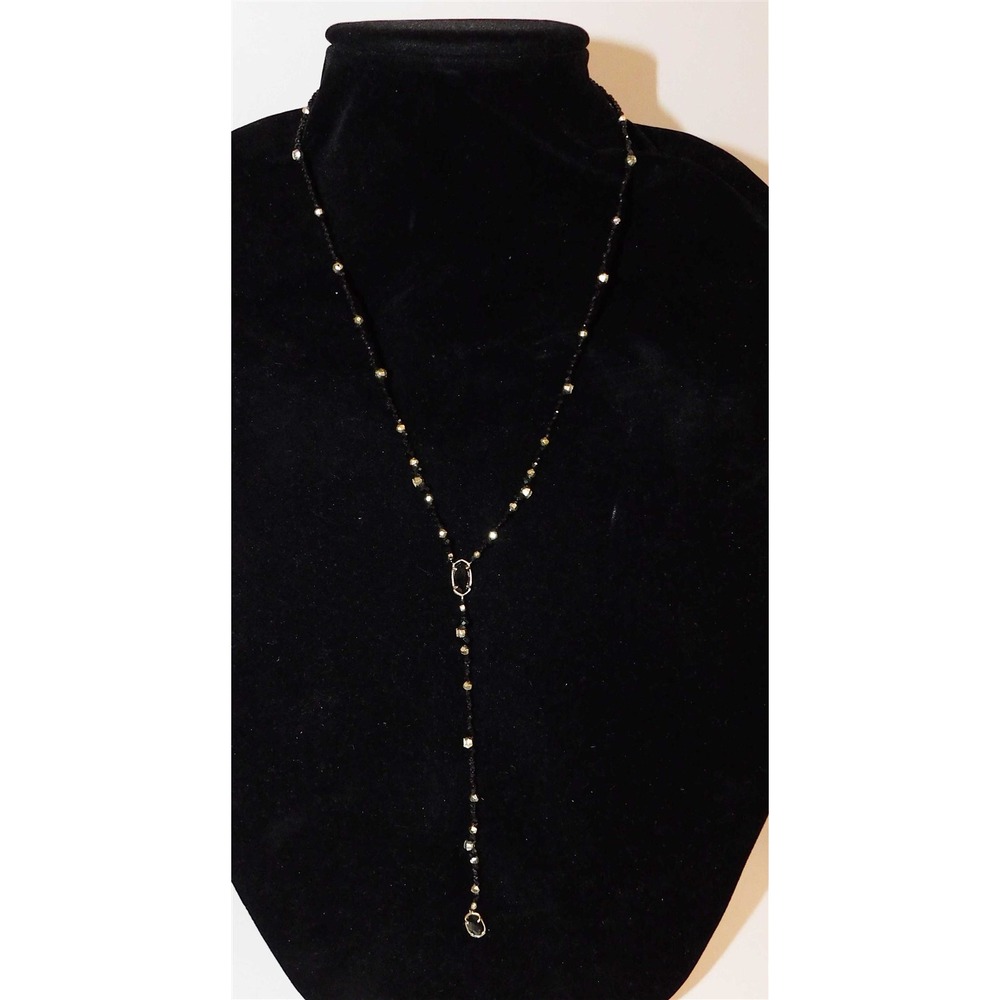 Kendra Scott Black‎ Beaded Jeweled Gold Necklace